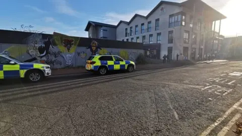 Two police cars on Dumballs Road