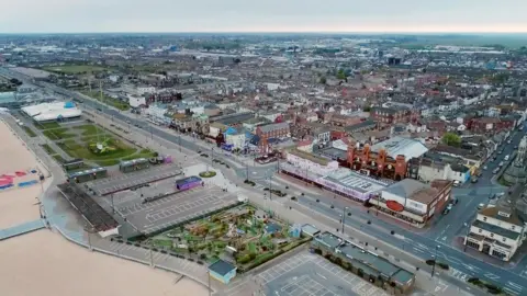 BBC Drone shot of Great Yarmouth's 'golden mile'