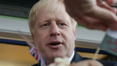 Getty Images Boris Johnson in Barry Island