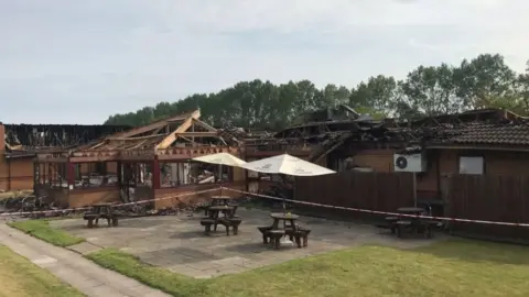 West Midlands Fire Service The hotel after the fire