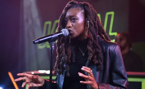 Getty Images Little Simz performs during the Music Industry Trust Awards 2022 at The Grosvenor House Hotel on November 07, 2022 in London, England