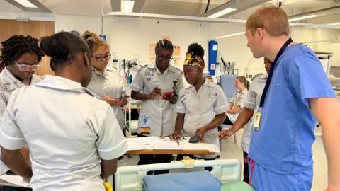 Shaun Whitmore/BBC Student nurses