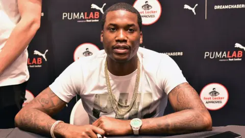 Getty Images Meek Mill attends the Meek Mill debut of Dreamchasers x PUMA Collab, Roosevelt Mall on July 15, 2016