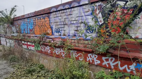 Canal & River Trust The wall before it was painted