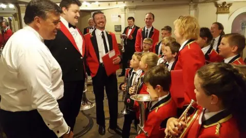 Foxhill Primary Foxhill Band meet Black Dyke Mills band