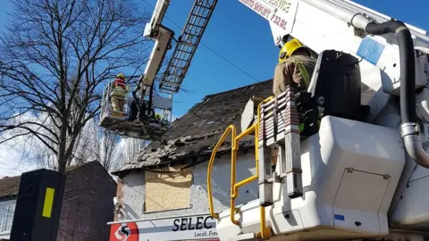 Staffordshire Fire and Rescue Service The scene in Cannock