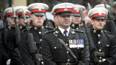 PA Soldiers during the Remembrance Sunday parade in Bristol city centre