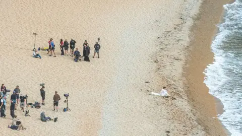 BNPS Sandman filming at Durdle Door