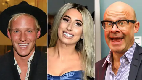 PA/BBC Jamie Laing, Stacey Solomon and Harry Hill