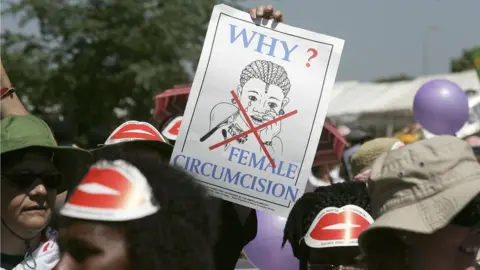 AFP/Getty Images Members of African gay and lesbian communities demonstrate against female genital mutilation in Nairobi in 2007