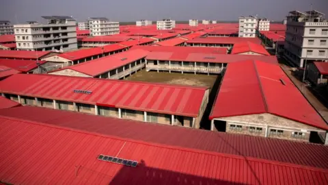 Getty Images Aerial view of the new blocks built for refugees