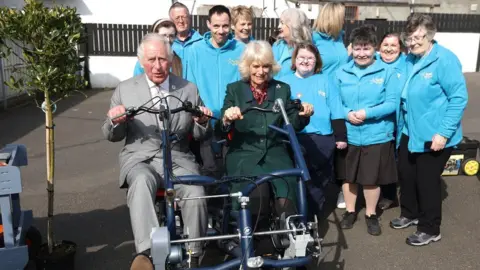 PA Media The Prince of Wales and the Duchess of Cornwall on a visit to Northern Ireland