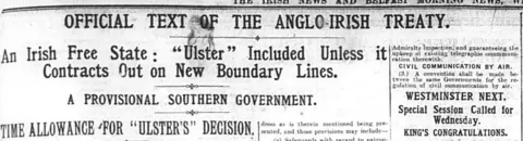 Irish News Irish News from7 December 1921