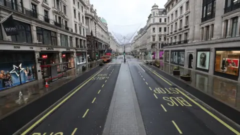 PA Media A quiet Regent Street in London