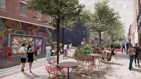 McGregor Coxall  Artists impression of East Street in Bedminster