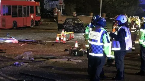 @999London/Twitter A photo of the crash scene