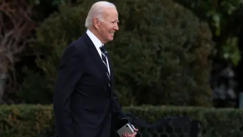 Getty Images U.S. President Joe Biden departs the White House on January 13, 2023 in Washington, DC. Biden is departing for a trip to Wilmington, Delaware.