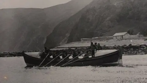 RNLI black and white image of the Louisa.