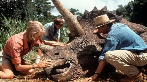 Getty Images Laura Dern and Sam Neill in Jurassic Park