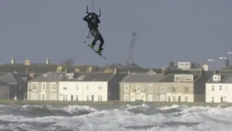 PA Kite surfer in Troon, Ayrshire