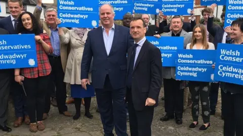 BBC Andrew RT Davies and AlunCairns at Welsh Conservative campaign launch