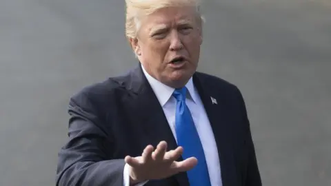 AFP US President Donald Trump speaks to the media on the South Lawn of the White House in Washington