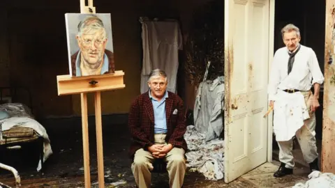 Charterhouse Auctioneers David Dawson photograph of David Hockney and Lucien Freud