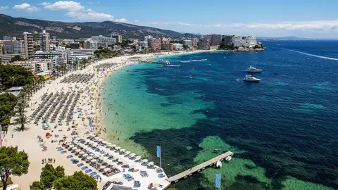 Getty Images Magaluf beach in Mallorca, Spain in July 2014