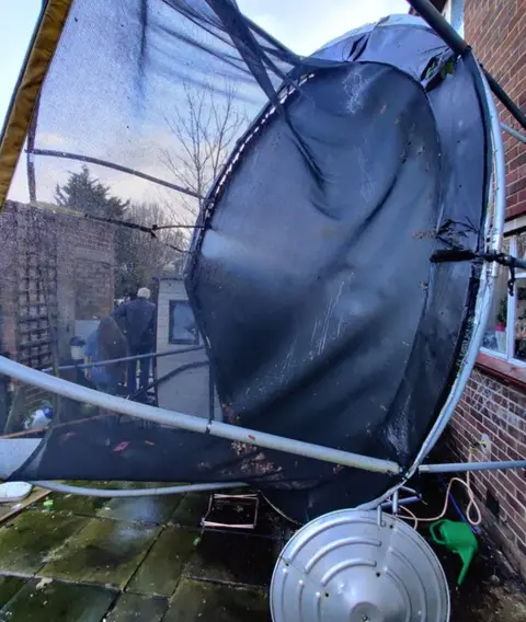 Connor Passey/PA Trampoline knocked over