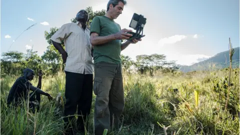  Jeff Kerby Conservationist, Serge Wich tests out his system in South Africa