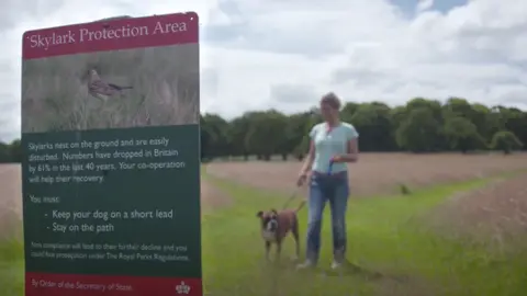 Friends of Richmond Park Skylark protection sign