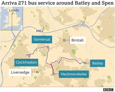 Bus route map