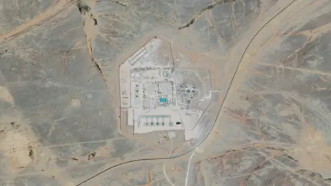 Maxar Technologies Maxar satellite imagery of Tower 22 which houses a small number of U.S. Troops in northern Jordan.