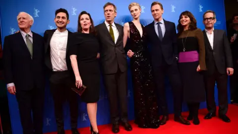 Getty Images John le Carré with Susanne Bier (second from right) and the cast of The Night Manager