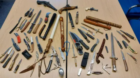 Cambridgeshire Constabulary Weapons seized by police