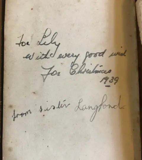 Roz Goddard Dedication inside diary