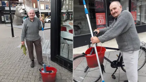 Howard Travis Dave Denton window cleaning in Bedford