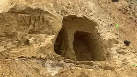 The cliffs at Hopton, Norfolk, where children had reportedly been digging