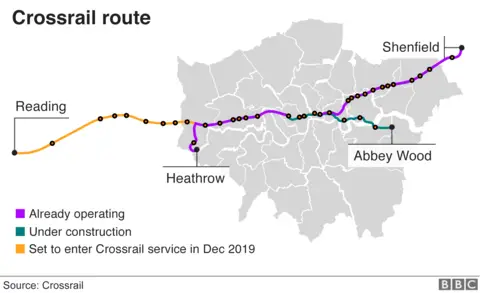 Reuters Map showing the Crossrail route