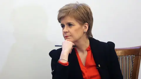 Getty Images Nicola Sturgeon, thinking