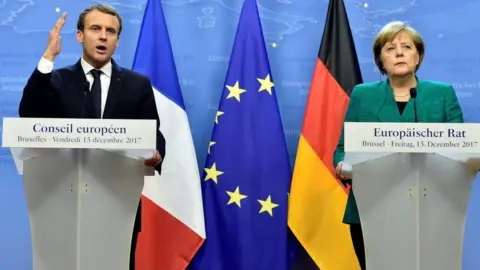 Reuters Emmanuel Macron and Angela Merkel