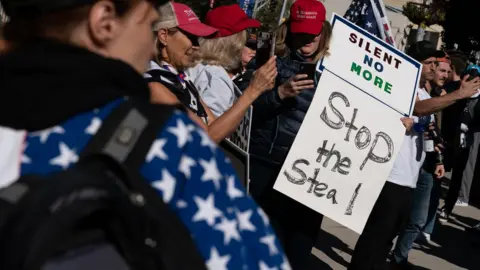 Getty Images Supporters of the president hold a post-election 'Stop The Steal' protest in Atlanta