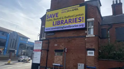 Save Nottingham Libraries Billboard in Basford