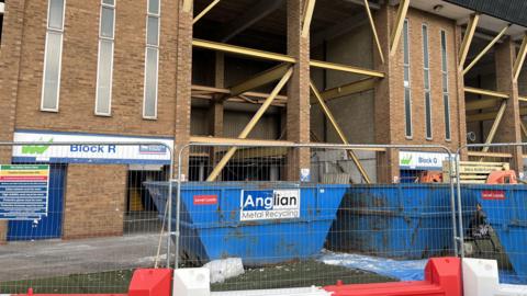 Work ongoing at Portman Road in Ipswich