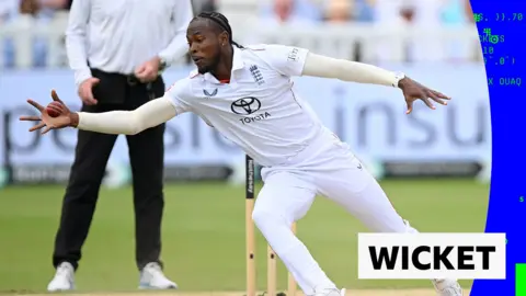 Jofra Archer takes a diving catch off his own bowling