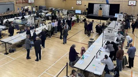 BBC A view over a counting station.