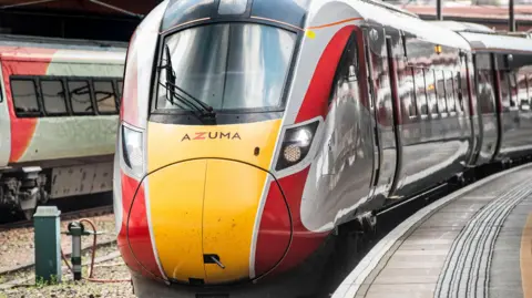 An LNER train at York train station pictured earlier this summer