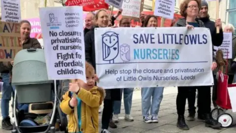 BBC/Elizabeth Baines Protest by parents