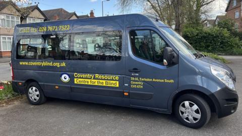 The charity's minibus after the theft
