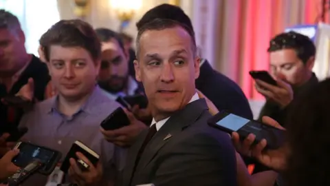 Getty Images Corey Lewandowski pictured on Donald Trump's campaign trail, 11 March 2016